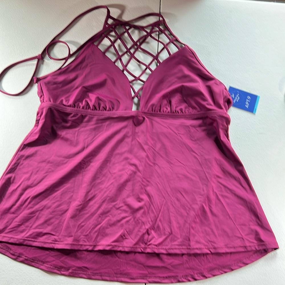 APT 9 burgundy bathing suit top size large NWT